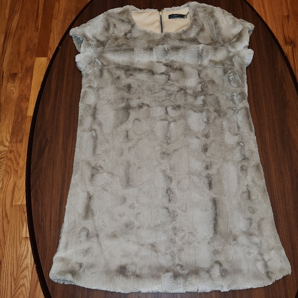 NWOT THML Fuzzy Mini Dress Size SM Brown